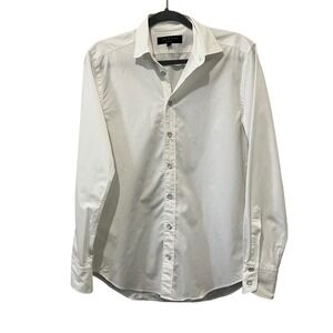 Rag & Bone Button Down Shirt Mens 15 Small White Long Sleeve Cotton Tailored